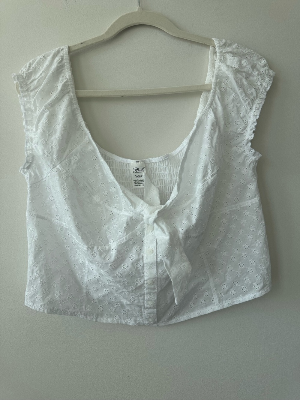 NWT Victoria’s Secret PINK 100% Cotton White Fairy Whimsy CottageCore Top Sz XL